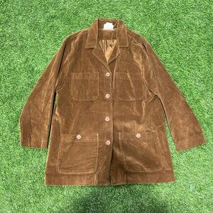 Ladies brown corduroy button up jacket.